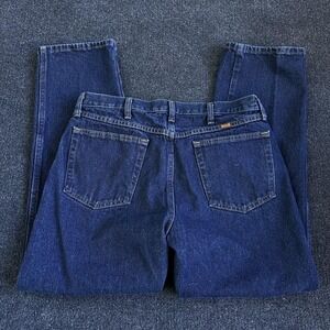 Rustler Jeans Mens 35x30 Dark Wash Blue Denim Regular Fit Straight Leg